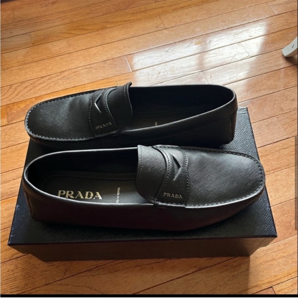 Prada Black Leather Loafers
